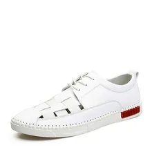 QWEDF/мужские сандалии; кожаные сандалии-гладиаторы ручной работы; летняя повседневная обувь; мягкие удобные Вьетнамки; Модная брендовая пляжная обувь; DA-29