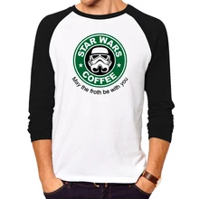 Herren t-shirts fashion star wars starwar-stick tees männer Hip Hop Männer t-shirt volle hülse Casual baumwolle t-shirt