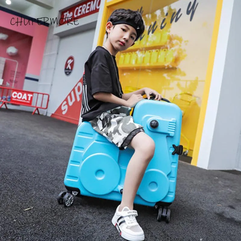 US $104.97 Chupermore Multifunction Cute Cartoon Children Rolling Luggage Spinner High Grade Ride Kids Trolley Girl Boys Suitcase Wheels