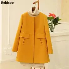 Женское пальто размера плюс, зимнее женское пальто, элегантное модное офисное женское однобортное пальто с круглым вырезом 5XL