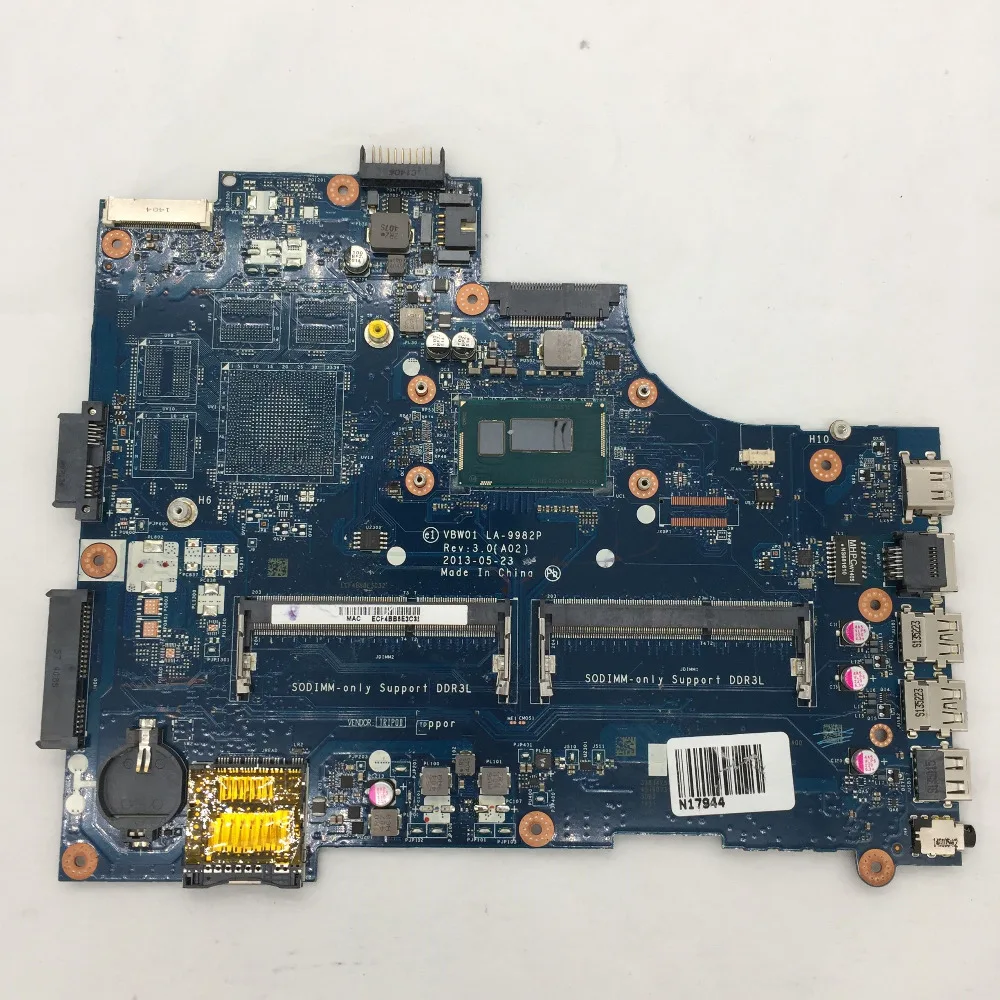 

High quality for 15R 5537 3537 VBW01 LA-9982P 0DG8MX Laptop Motherboard pavilion SR1DU 2955U CPU 14.DHz DDR3 100%fully tested OK