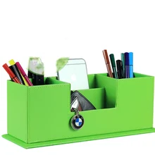 Популярный креативный деревянный pu кожаный держатель для офисной ручки Пенал-конверт офисный органайзер для канцелярских принадлежностей пульт дистанционного управления коробка 202