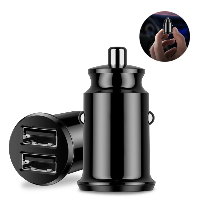 

Mini USB Car Charger For Tablet Adapter 3.1A With LED Light Universal Fast Dual USB Mobile Phone Car-Charger for Samsung iPhone
