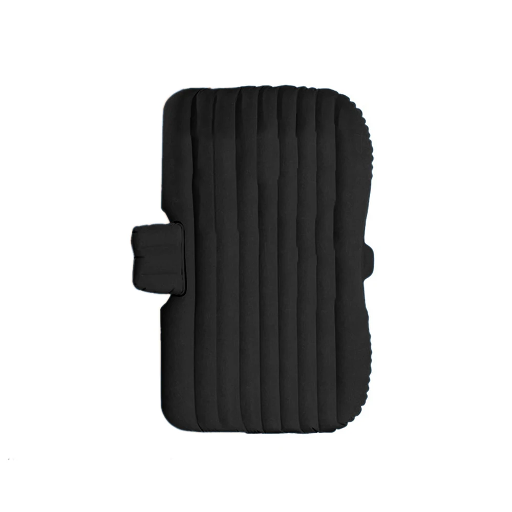 Car Flocking Back row Mattress Air Inflatable Travel Bed Back Seat Sleep Rest Mat with Pillow/Pump - Название цвета: Черный