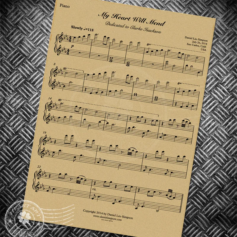 Free Ship Vintage Art Poster Music Note Retro Wall Painting Bar Cafe Wall Sticker Living Room Print Picture Wallpaper 42x30cm