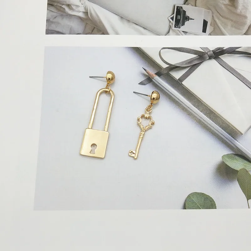 Женские Асимметричные Висячие серьги F.J4Z модный индивидуальный ключ вечерние