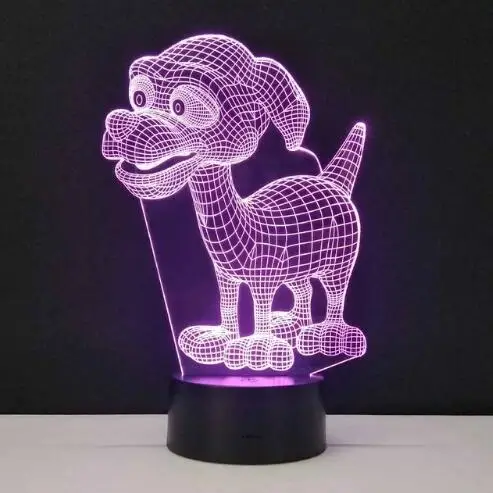 Dog 3d lamp 6 Собачья лапа детская игрушка светодиодный сенсорный Настольный светильник 7 цветов мигающий свет украшение дома 3D ночник следы щенка лампа - Испускаемый цвет: Dog 3d lamp 6