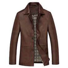 OLN плюс размер 4XL Кожаные Куртки из искусственной кожи Весенняя мужская куртка официальная мужская кожаная одежда верхняя одежда коричневый жакет