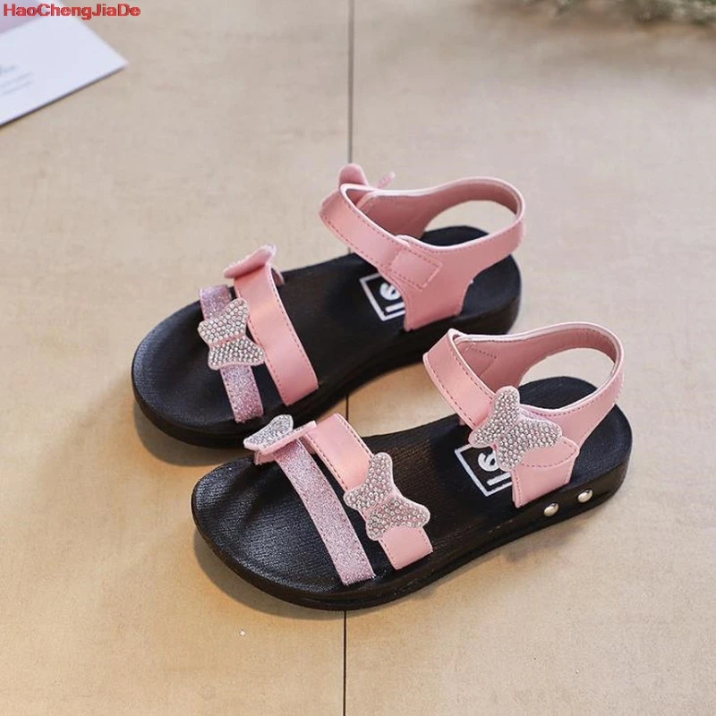 

HaoChengJiaDe Kids Flat Sandals Baby Girls Roman Shoes Summer Style Children Sandals Girls Princess Beautiful Flower Shoes