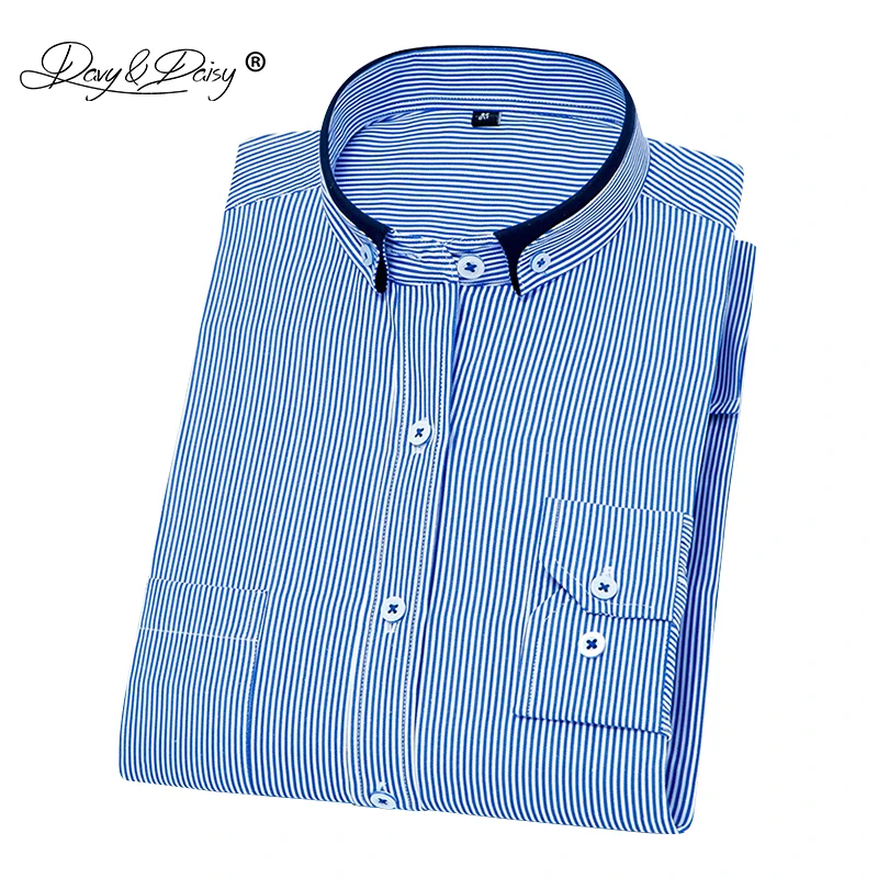 

DAVYDAISY 2019 New Arrival Men Shirt Long Sleeved Male Social Business Dress Shirt Slim Brand Work Shirt Man Party Clothes DS245