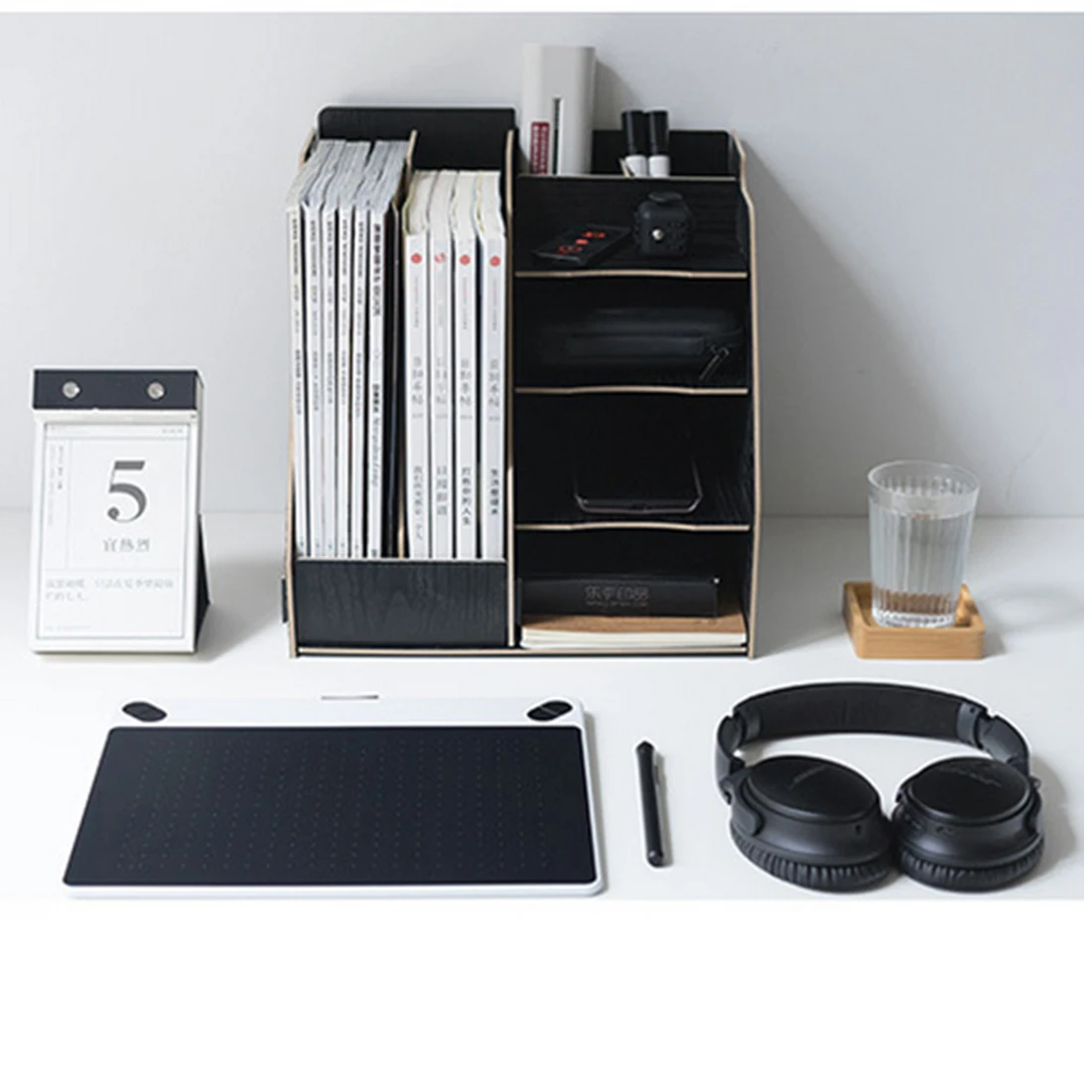 ITECHOR مكتب الجرف DIY انفصال سطح المكتب متعدد الطبقات ملف إطار ورقة مجلة ثيقة مكتب عمل الرف ل المنظمون