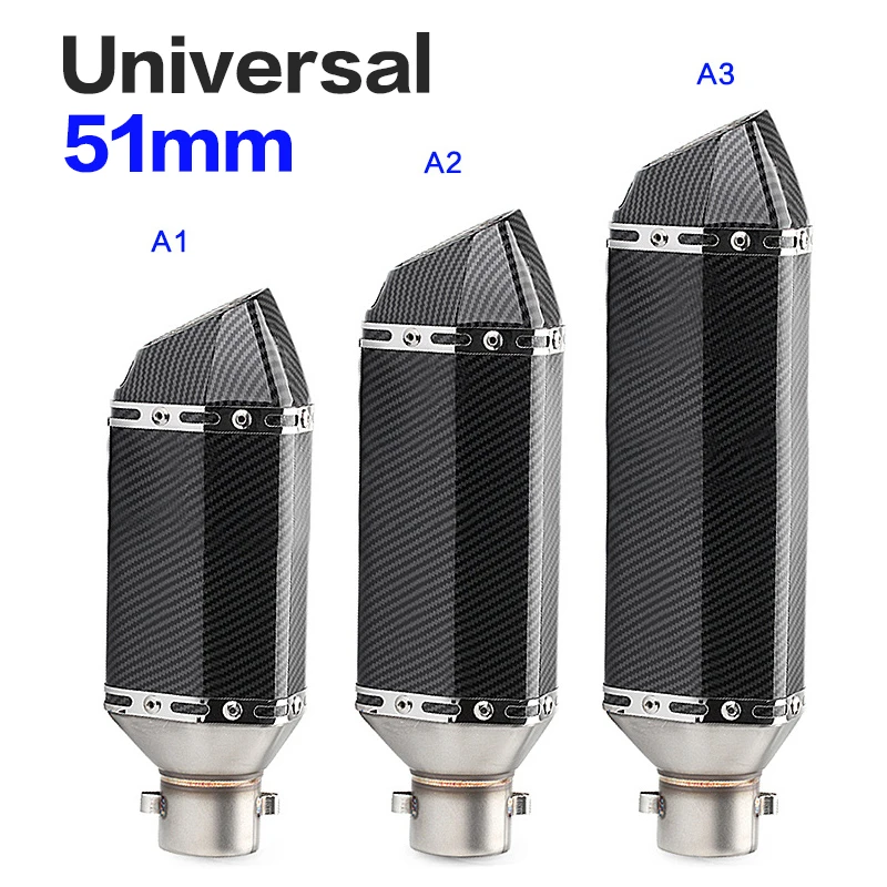 

Universal Motorcycle Exhaust Pipe Muffler akrapovic Escape Moto Carbon fibre For kawasaki er6n tmax 530 R6 cb1000r cbr650f mt07