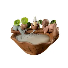 The Little Monk Ceramic Backflow Incense Burner Rockery Smoke Waterfall Incense Holder Crafts Use In Home Office Teahouse