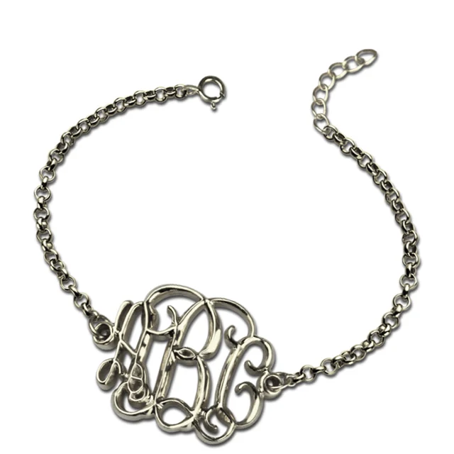 Aliexpress Ailin Silver Monogram Chain Bracelet Ailin Silver Monogram Chain Bracelet Monogrammed Jewelry New Looking Get A Special Personalized Name