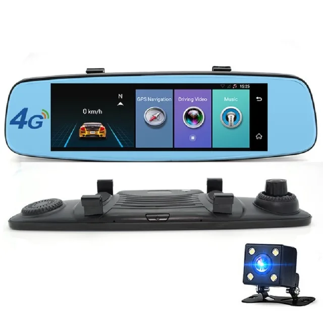 8 inch 4G Car DVR Camera with ADAS Remote Monitor Rearview mirror dvr camera Android 5.1 Dual lens 1080P WIFI dash cam with map