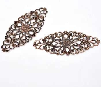 

DoreenBeads 30 Copper Tone Filigree Flower Wraps Connector 8x3.5cm (B13801)