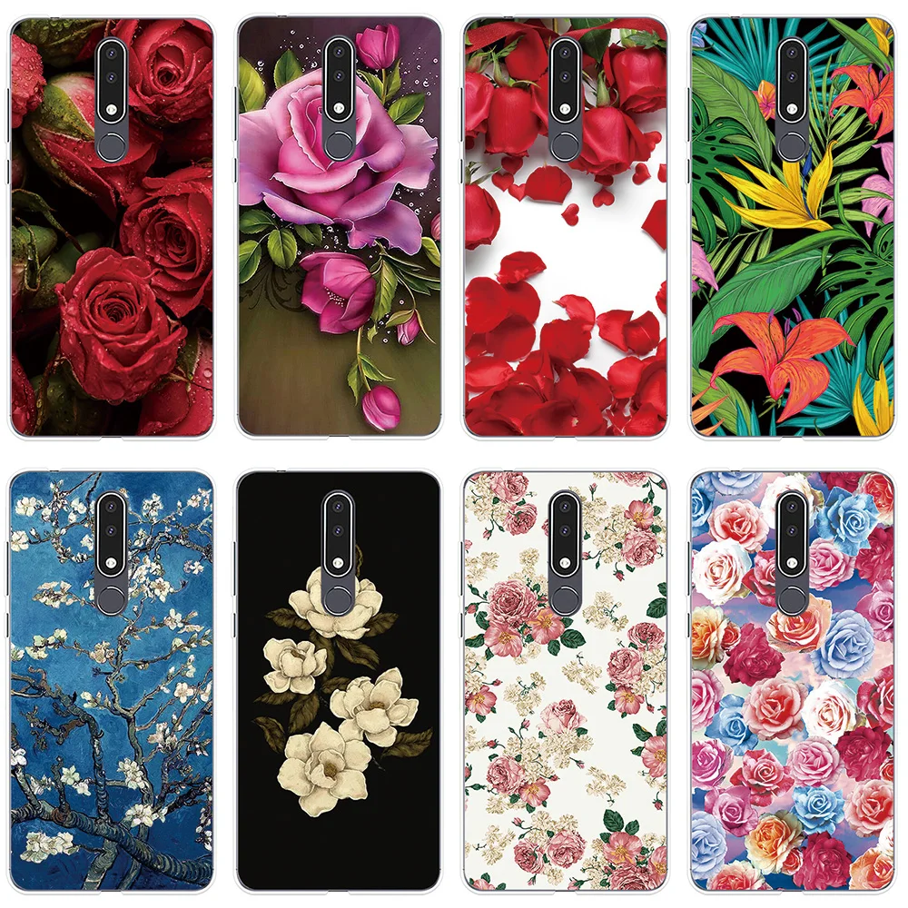 Phone Case For Nokia 1 2 3 5 6 7 8 Soft Cover Flowers Silicone Fundas 2.1 3.1 5.1 6.1 Plus 7.1 8.1 case |