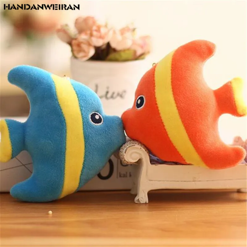 1PCS Plush Sea Fish Toys Small Pendant Cute Soft Stuffed Marine Animal