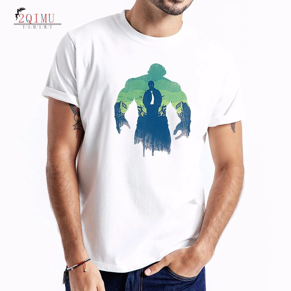 

2QIMU 2019 Simple Creative Design T-Shirts Mens Cartoon Pattern HULK Short Sleeve Print T-Shirt Mens Short Sleeve O-Neck TopTees