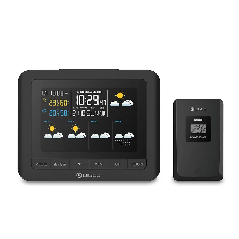 Meilleur Digoo DG TH8805 TH8805 Sans Fil Prévision Station Météo Écran Numérique Hygromètre Humidité Thermomètre Température Capteur Horloge