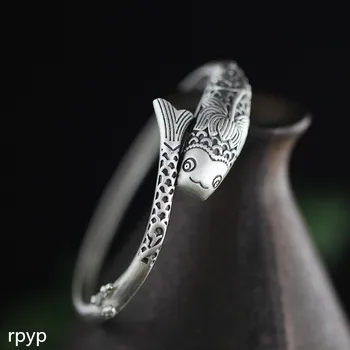 

KJJEAXCMY Boutique jewelry S925 pure silver jewelry hand-made women's small fish Bracelet new start