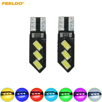 

FEELDO 2PC DC12V T10 194 3W 6SMD 5630 Car LED Light Canbus No Error Free Lamp 7-Color #HQ4640