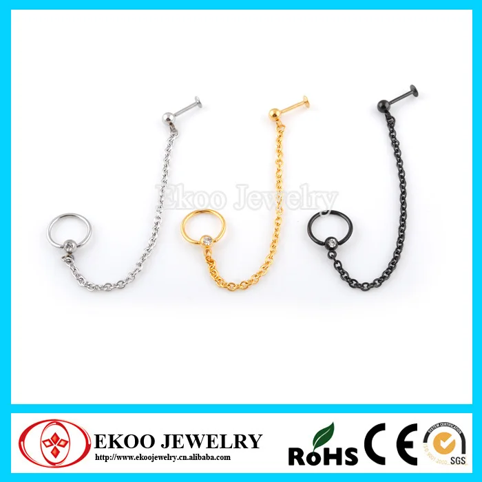 14072405L 316L Surgical Steel Gemmed Labret Linked with Captive Ring Body Piercing.jpg