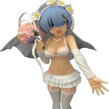 

Japanese Anime Re:life In A Different World From Zero Rem 23cm Action Figure Re Zero Rem Wedding Dress Figures Model Collection