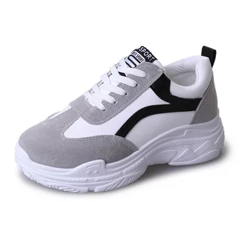 

Women's Sneakers Vulcanized Shoes Women Lace Up Round Toe Breathable Fashion Casual White Sneakers Zapatillas Mujer