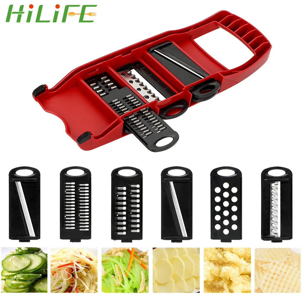 Кухонная Терка HILIFE многофункциональный прибор для резки овощей фруктов 6 лезвий|