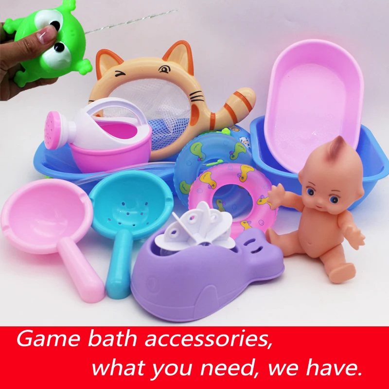 

Baby Bath Colorful Floating Toy Mini Swimming Ring Plastic Watering Can Watering Pot Beach Toy Play Sand Toy Gift for Kids tub