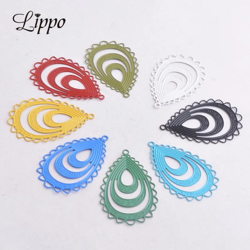 

50pcs AB1409 20mm*32mm Oval Shape Charms Connector Pendants DIY Earring Findings