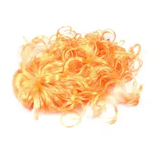 Красивые Собаки оранжевые длинные волосы-наполовину вьющиеся парик для домашних животных аксессуары для волос собаки