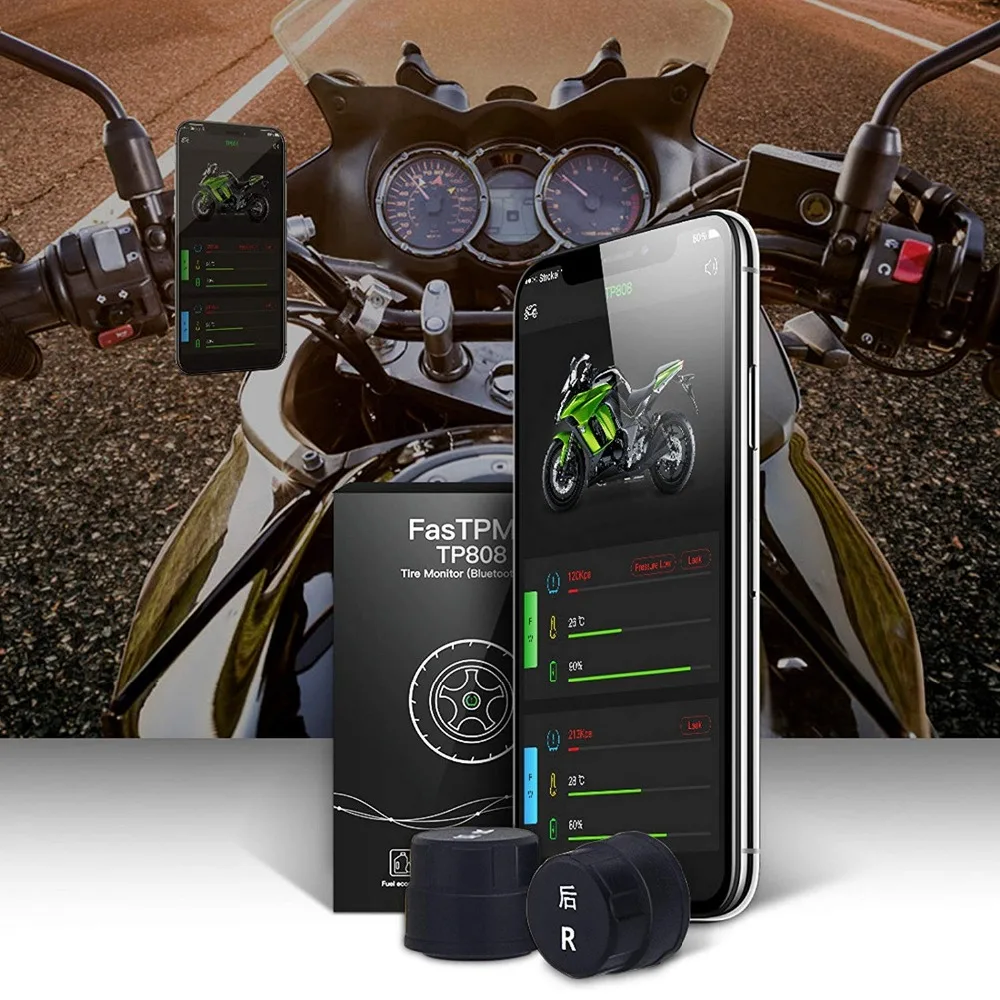 

JDiag Fas TPMS TP808 Tire Pressure Monitor Sensor Bluetooth Car Motorcycle Tester Temperature Alarm diagostic OBD Testing
