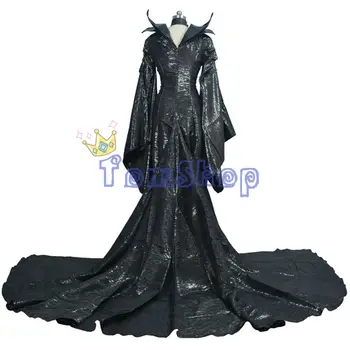 

Halloween Costumes Maleficent Cosplay Costume Evil Witch Queen Balck Dress for Women