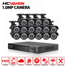 16CH 1080P AHD-NH DVR комплект CCTV видео система 16x720 P 1.0MP Крытый Открытый камера безопасности комплект 16ch cctv система водонепроницаемый комплект