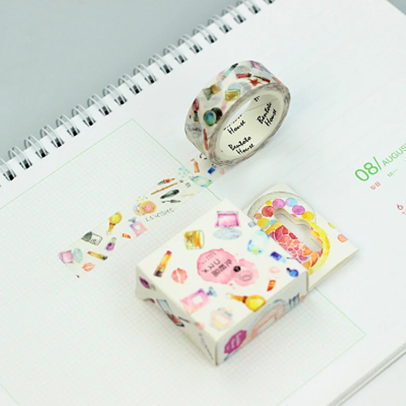 

Colored Makeup Small Things Flower Food Animals Decorative Washi Tape DIY Scrapbooking Masking Tape School Office Supply