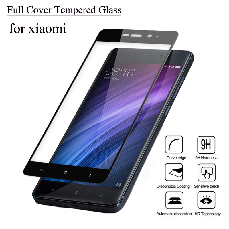 

Full Cover Screen Protector Tempered Glass for Xiaomi Redmi Note 4 Global Version 4X 4A 3 Pro 3S 4 Prime mi4 mi5 mi5S mi5C mi6