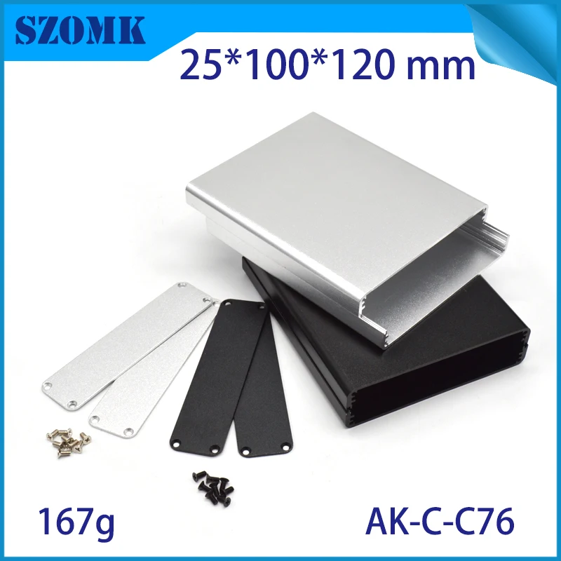 Szomk Custom Diy Extruded Aluminum Heat Sink Enclosure for inverter relay GPS tracker aluminum box audio display junction box (3)