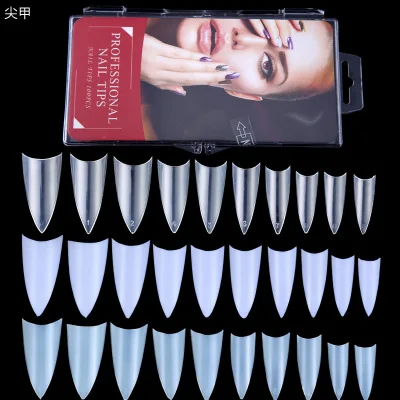 

Free shipping 100pcs Pure color False Nail tip head Art Tips Acrylic Full Cover fake nails wholesale New manicurist tool