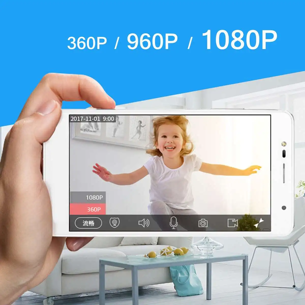 1080P умная Беспроводная ip-камера аудио Wifi камера видеонаблюдения домашняя сигнализация 2.0MP камера наблюдения крытая камера alexa для echo