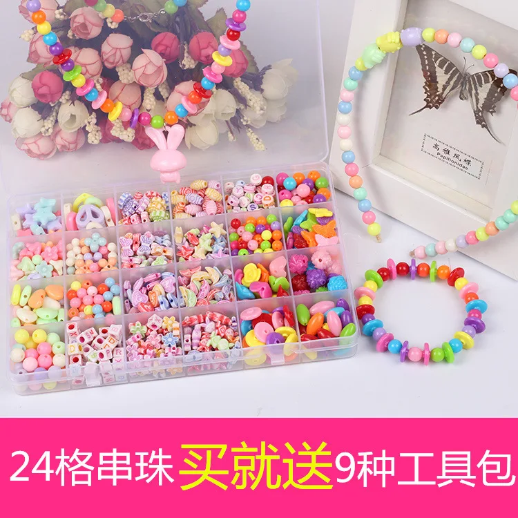

Children's Educational Bead Toys Diy Hand-wearing Bead Suit Girl String Bracelet sets for kids
