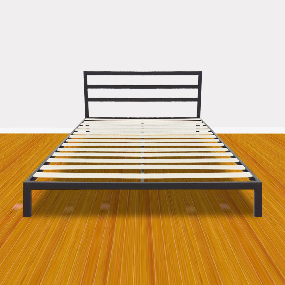 Iron Metal Bed with Slat Black Dropshipping (8)