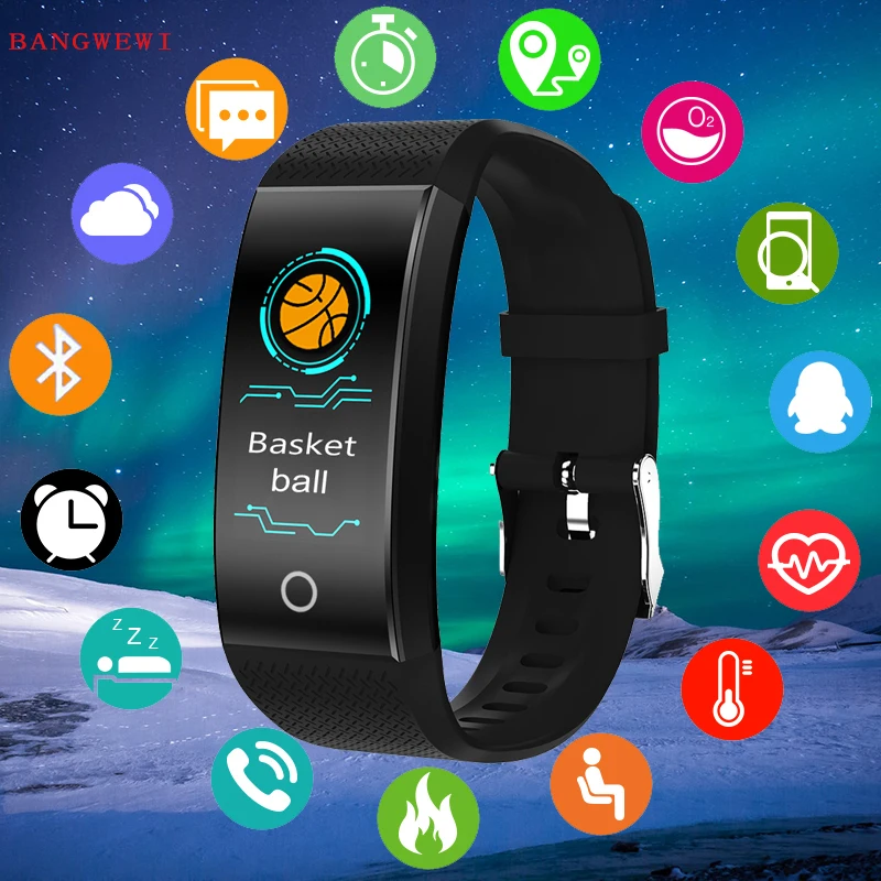 

BANGWEI Waterproof Sport Smart Watch Men smart Bracelet Wristband LED Smart Touch Screen Clock Heart Rate Monitoring Women Watch