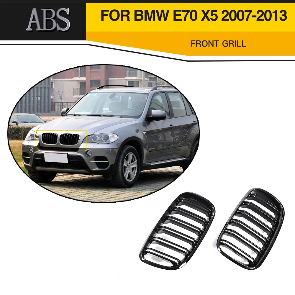 Передние гриль грили для BMW X5 X6 E70 E71 X5M X6M 2007 2013 черная двойная решетка радиатора