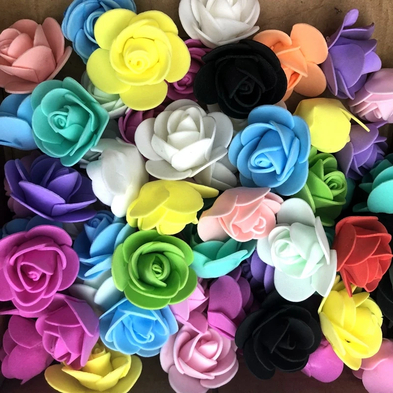 500 шт./лот эти цветы используются для украшения Флорес Искусственный Декоративный головка розы Роза медведь свадебный дом искусственный цветок