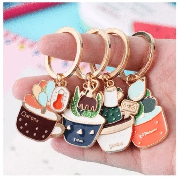 

20pcs/lot 8.3cm Korea Trendy Plants Cactus Metal Key Ring Chain Birthday Festival Party Take home Favors