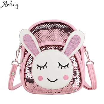 

Aelicy Small Backpack Women Sequin Pu Leather Shoulder Bag Rabbit Pattern Designed Student School Bag Shoulder Bag Mochila
