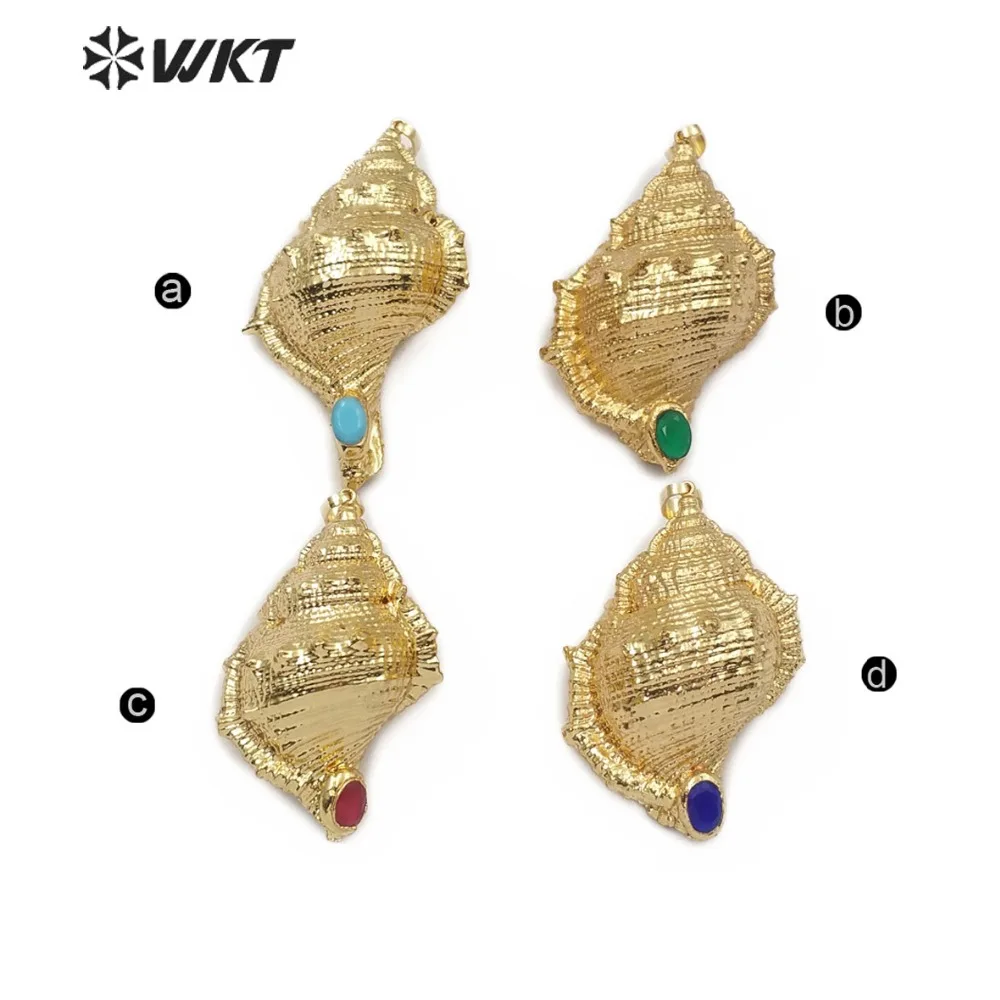 WT JP108 WKT новый дизайн окунутая труба раковина кулон с полным металлическим