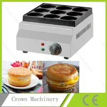 Антипригарным коммерческих блина Бейкер машина; 9 отверстия Электрический аппарат для изготовления гамбургеров пирожок формовочная машина